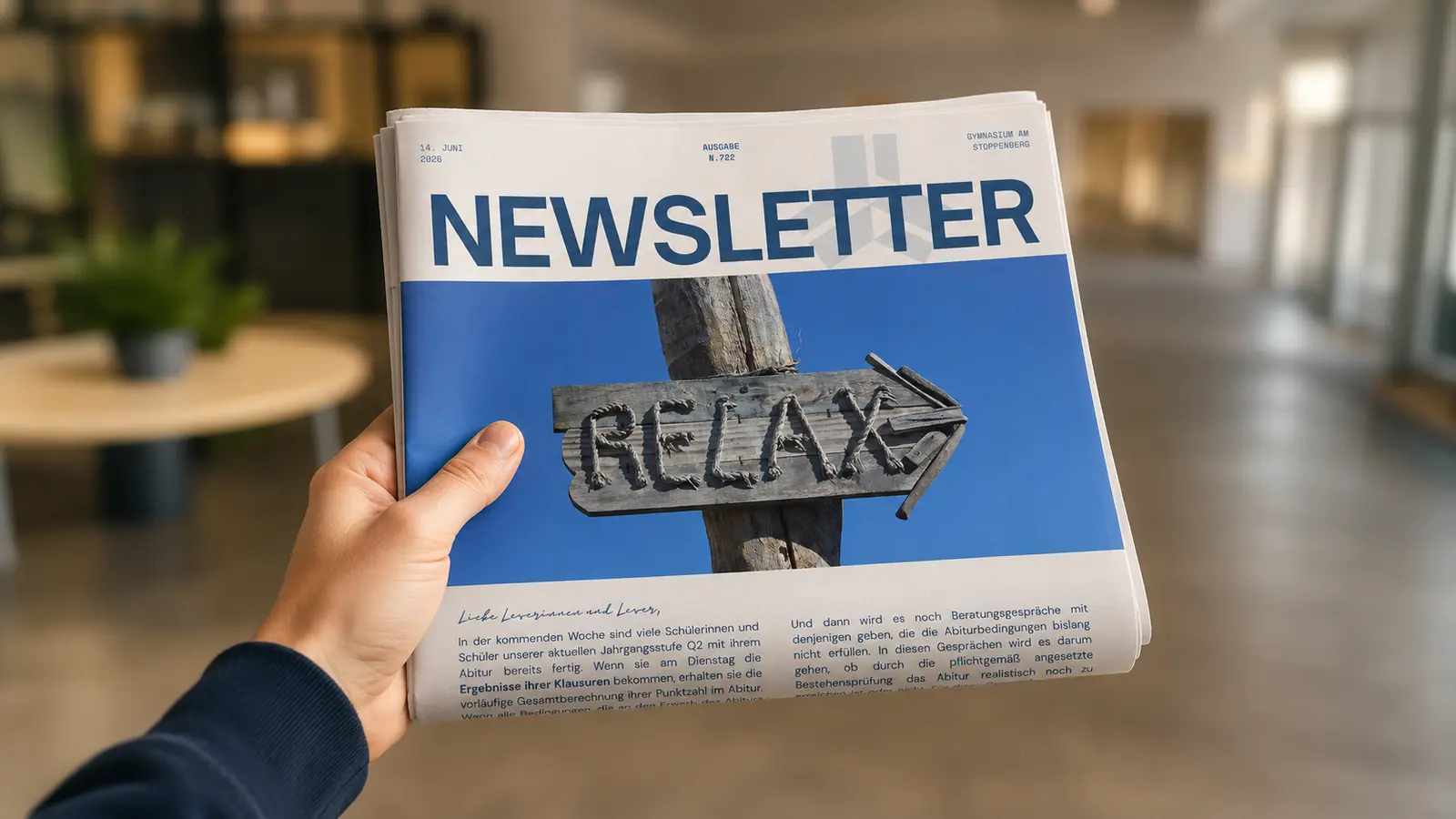 Eine aktuelle Ausgabe des Newsletters des Gymnasiums Am Stoppenberg